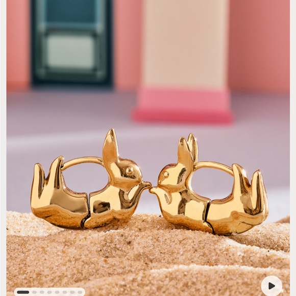 hey harper Jewelry - Hey Harper Rabbit Gold Hoop Earrings